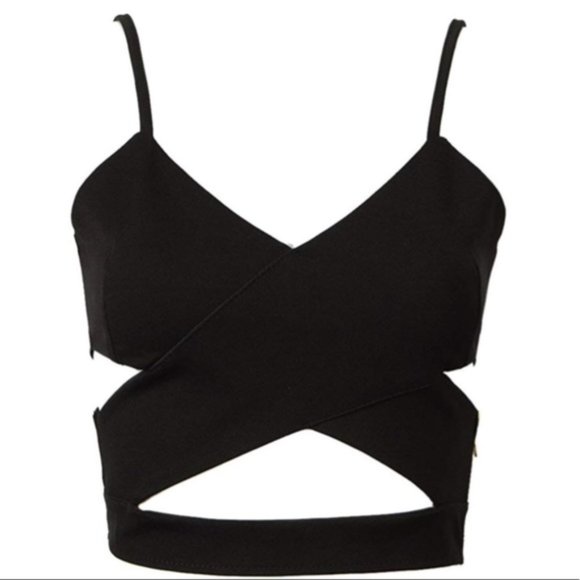 Choices Black Cut Out Cropped Vest l SZ L (4) NWOT - Picture 2 of 8